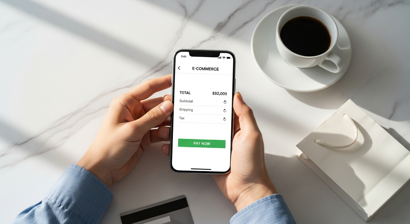 Customer checking out on mobile